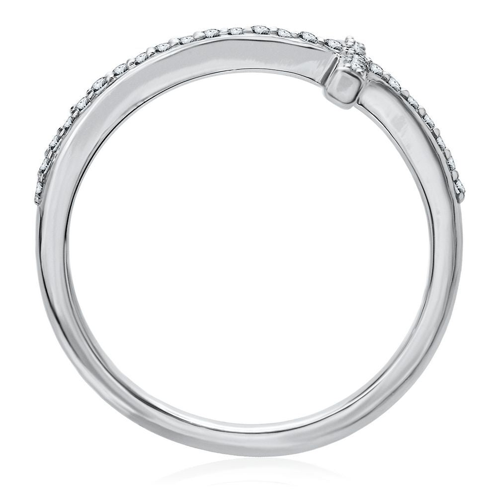 Diamond Cross Ring in Sterling Silver (1/8 ct. tw.)