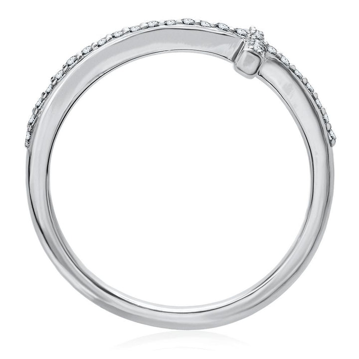 Diamond Cross Ring in Sterling Silver (1/8 ct. tw.)