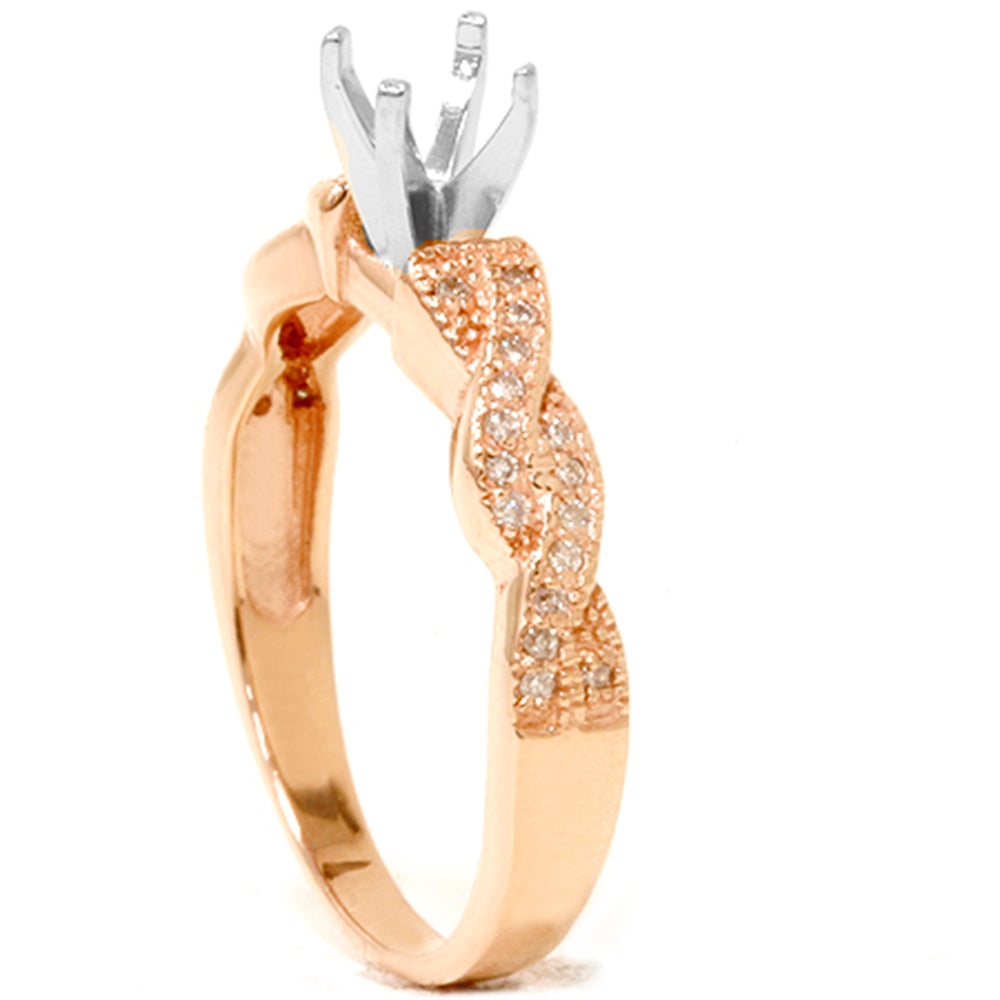 1/5ct Pave Diamond Heirloom Ring 14K Rose Gold