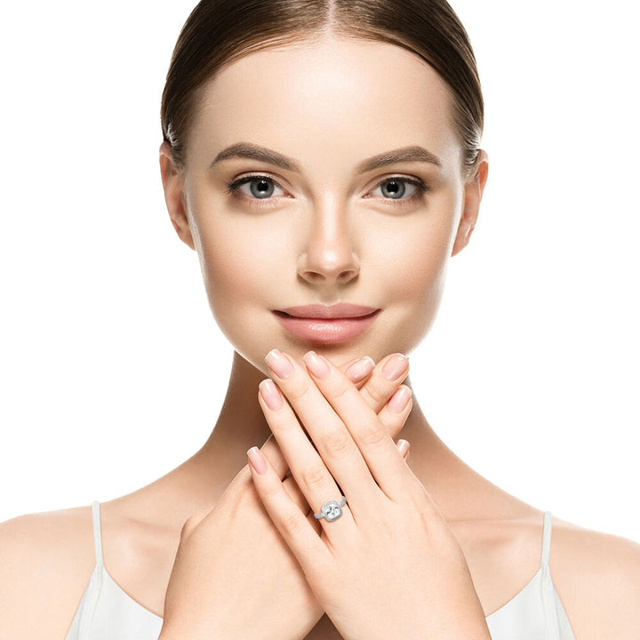 Lab Created White Sapphire Ring in Sterling Silver