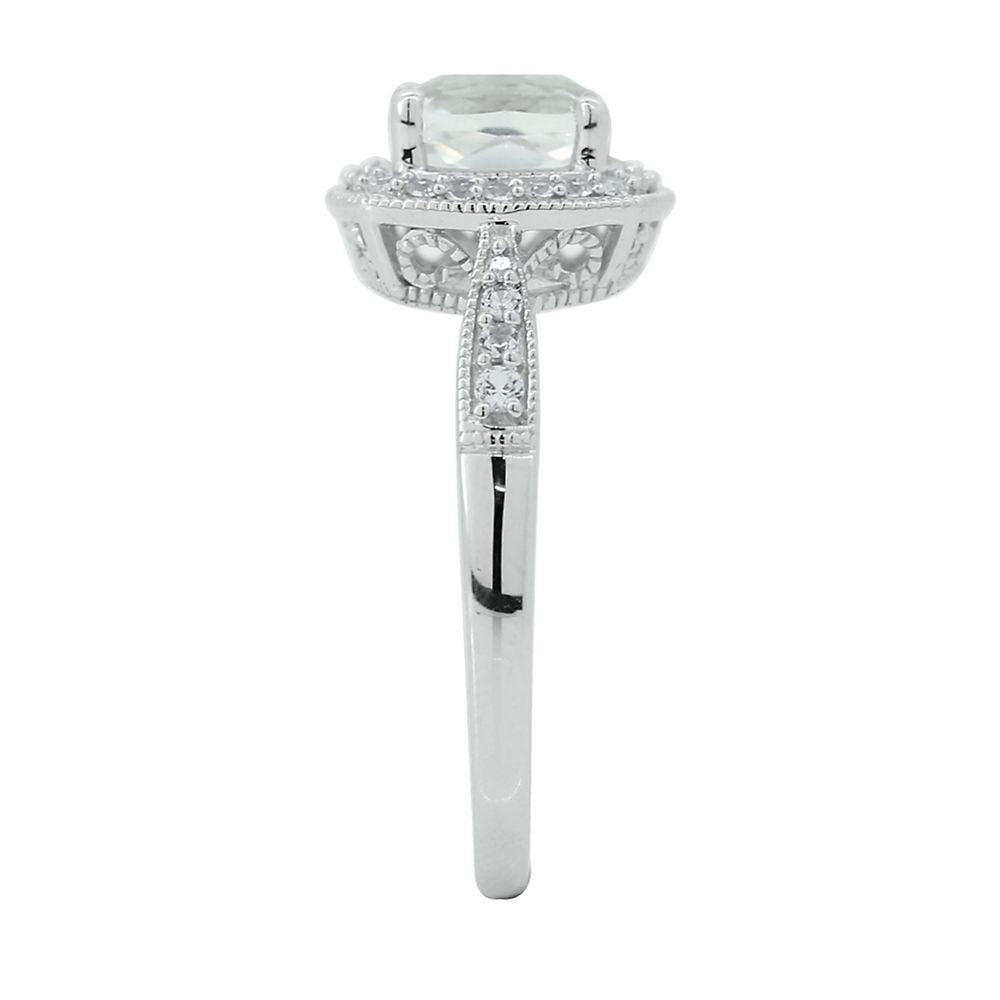 Lab Created White Sapphire Ring in Sterling Silver