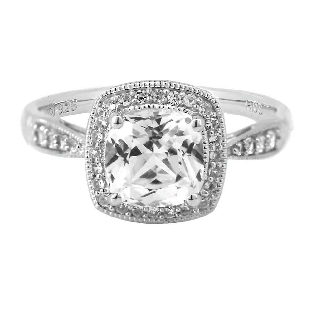 Lab Created White Sapphire Ring in Sterling Silver