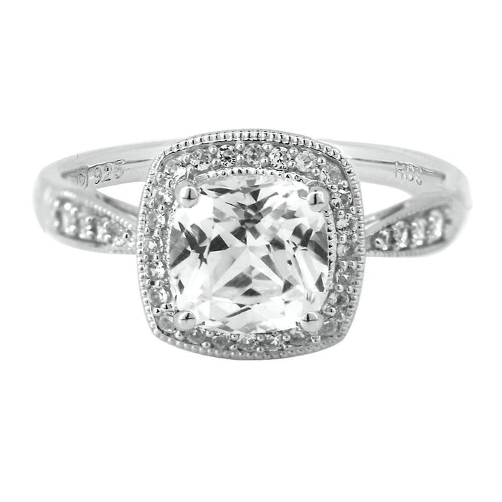 Lab Created White Sapphire Ring in Sterling Silver