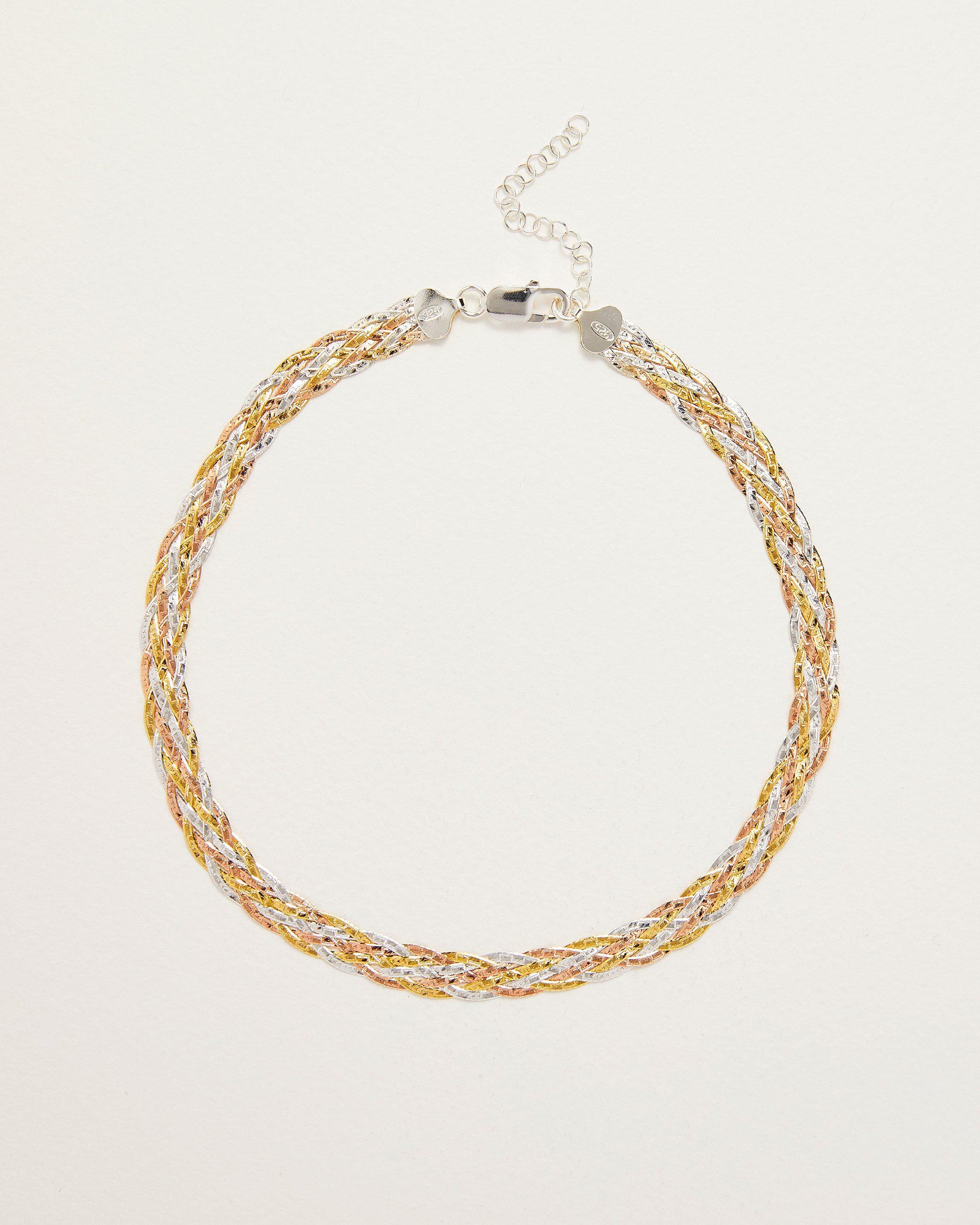 Braided Tricolor Herringbone Thick Chain