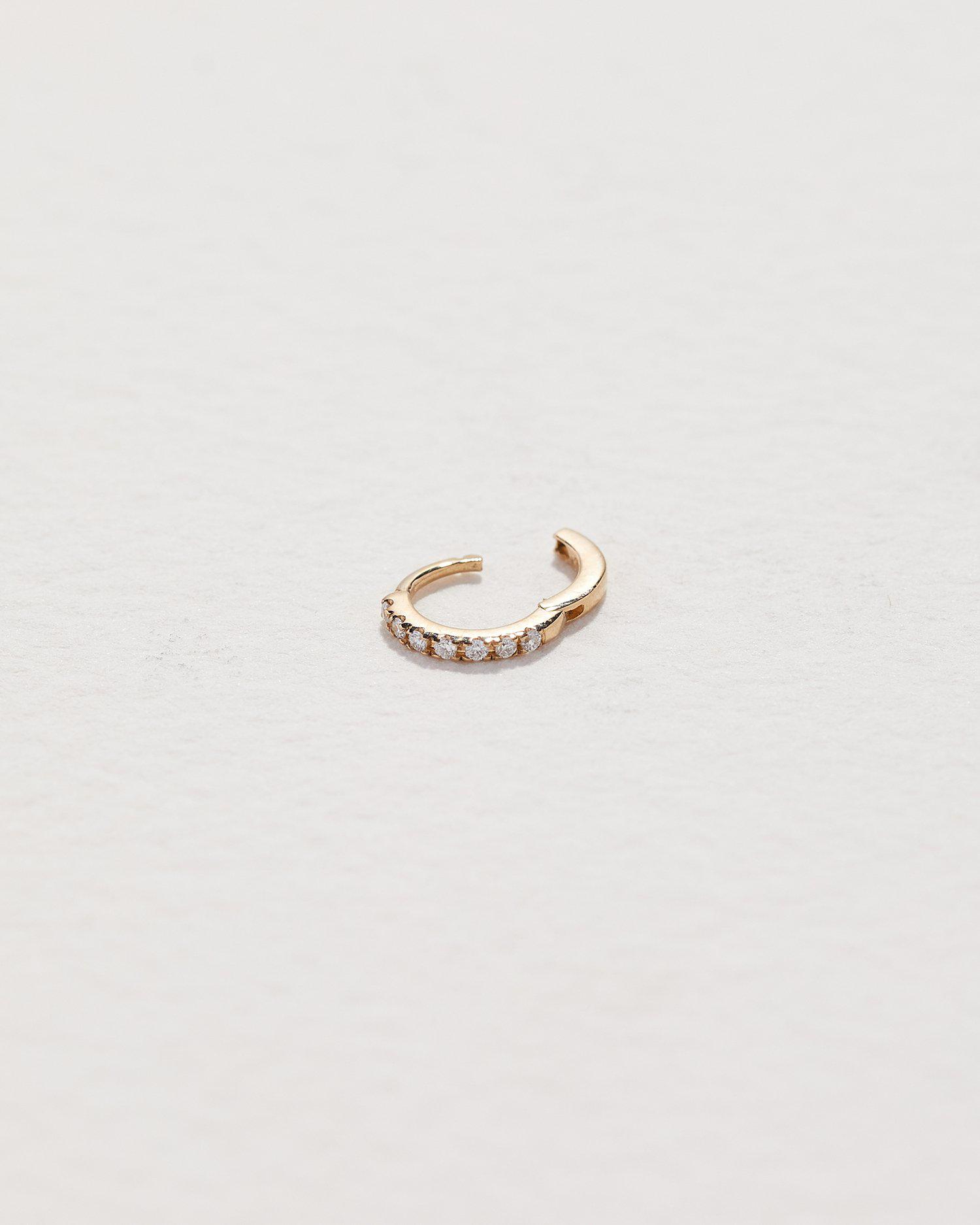 Tiny Half Pavé Huggie