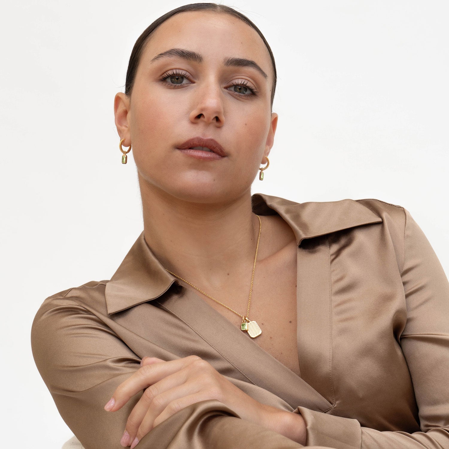 Peridot Octagon Humbug Necklace