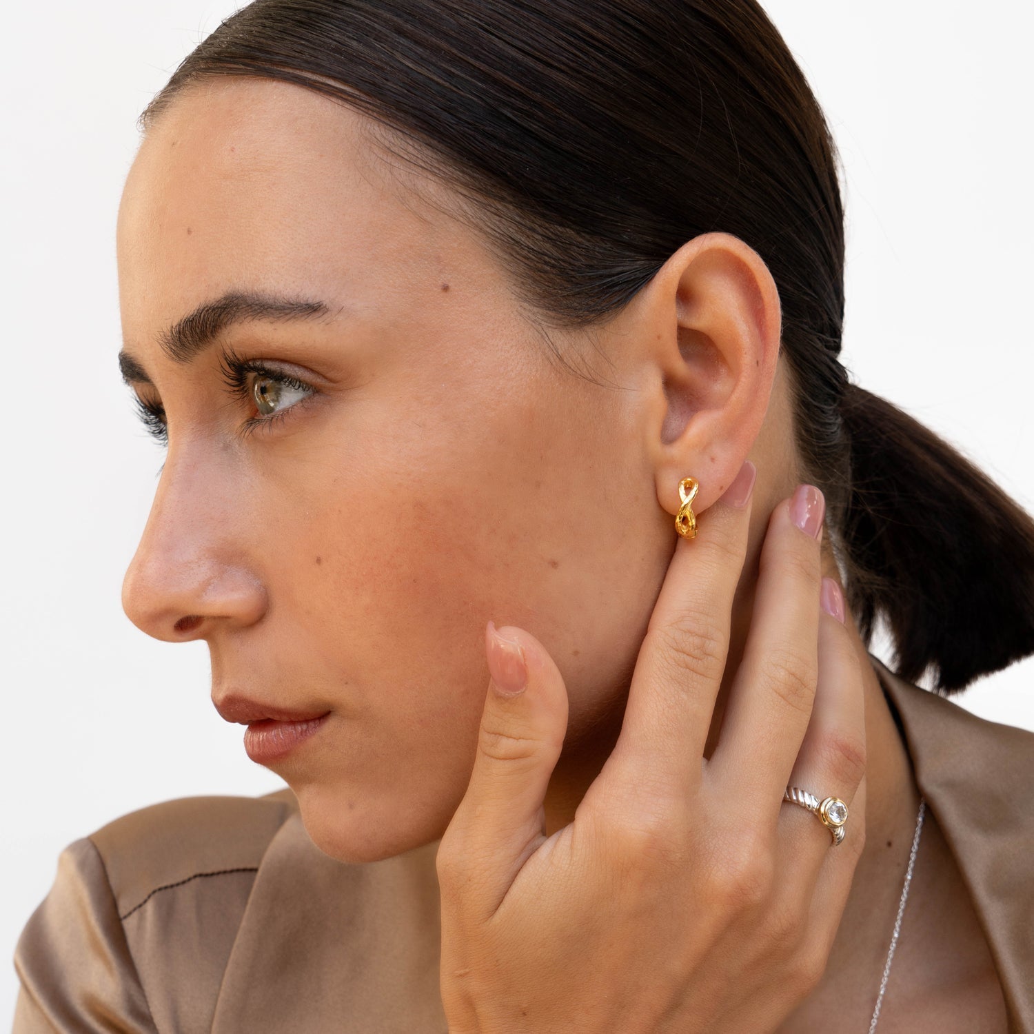 Entwined Small Infinity Huggie Hoops