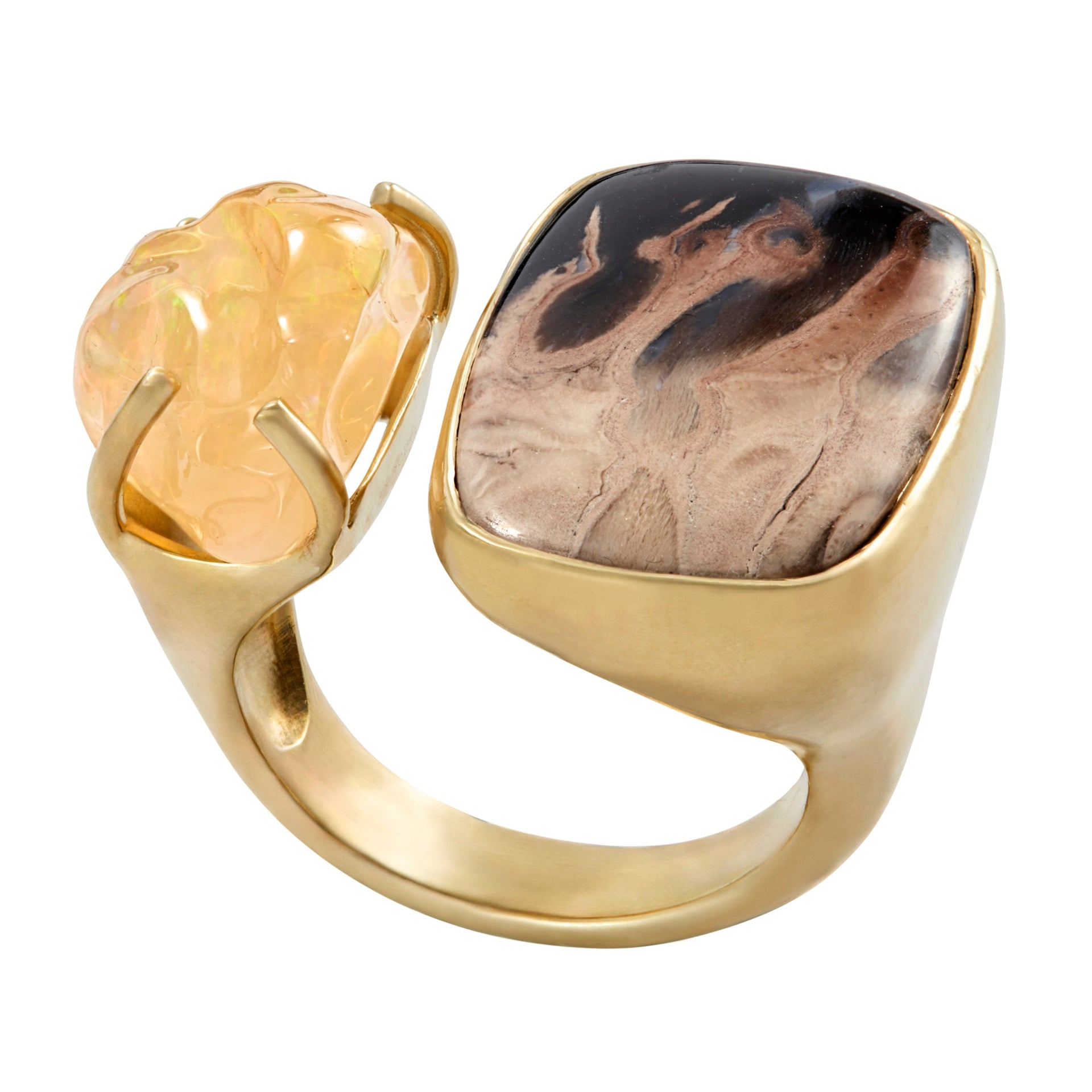 Tandem Ring, Petrified Palm Wood