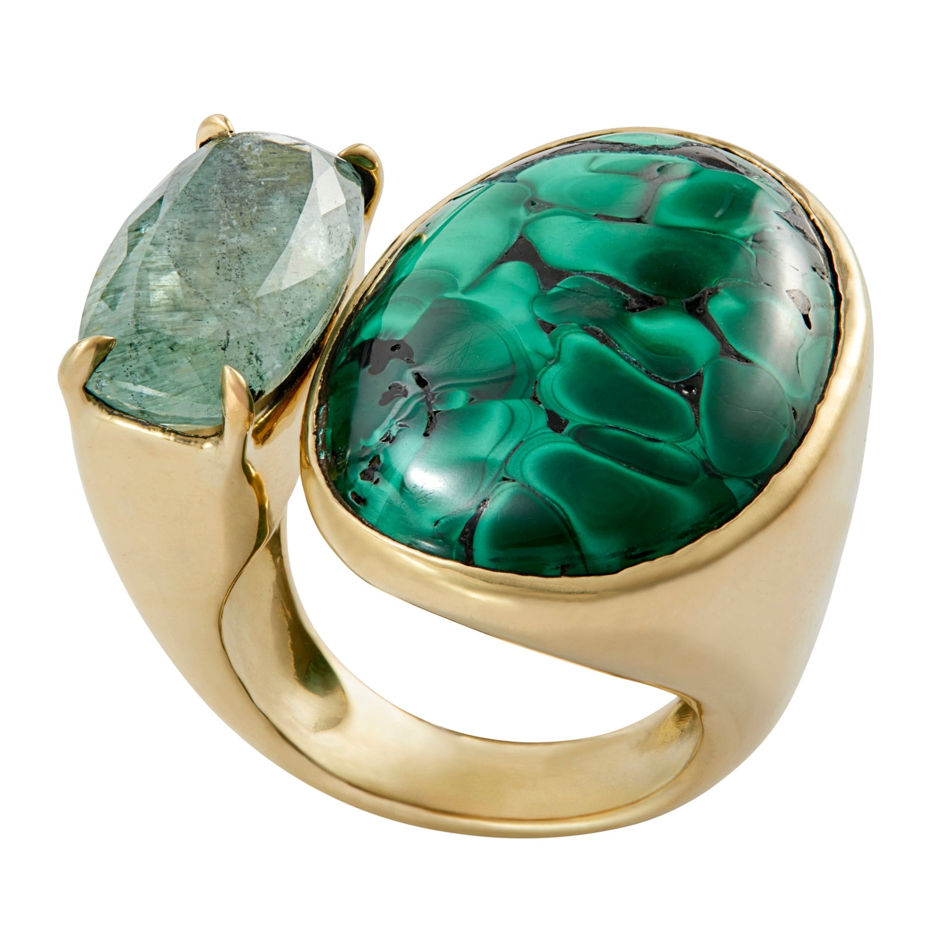 Tandem Ring, Large Malachite