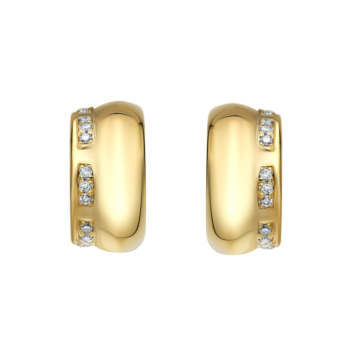 Diamond Stitched Huggies - earrings