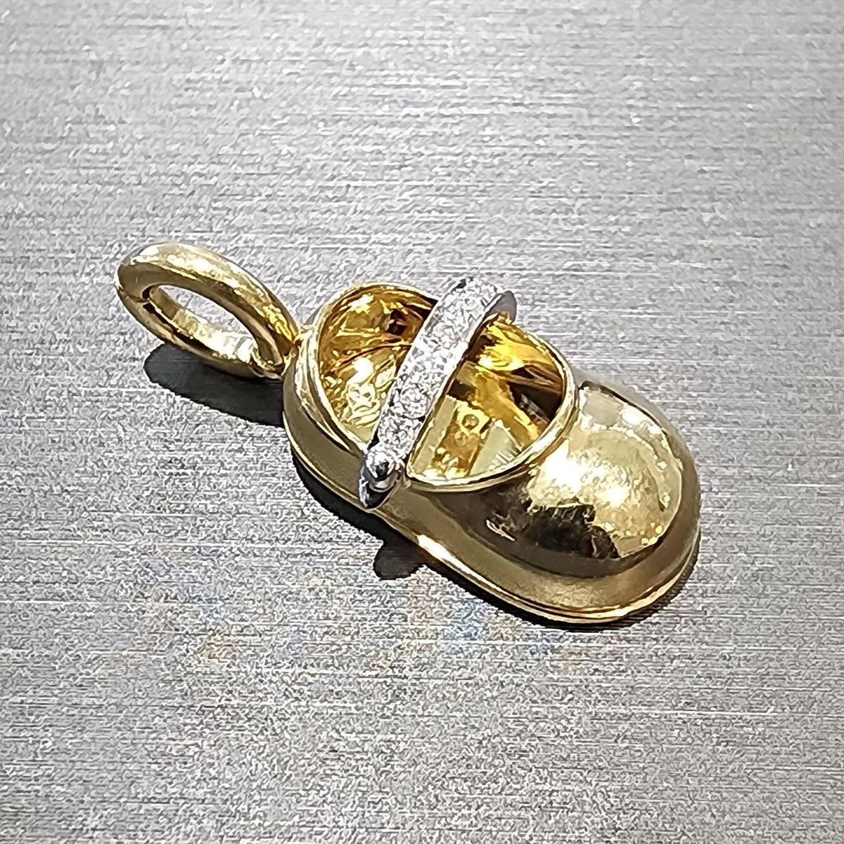 Aaron Basha Estate Gold Diamond Mary Jane Shoe Charm