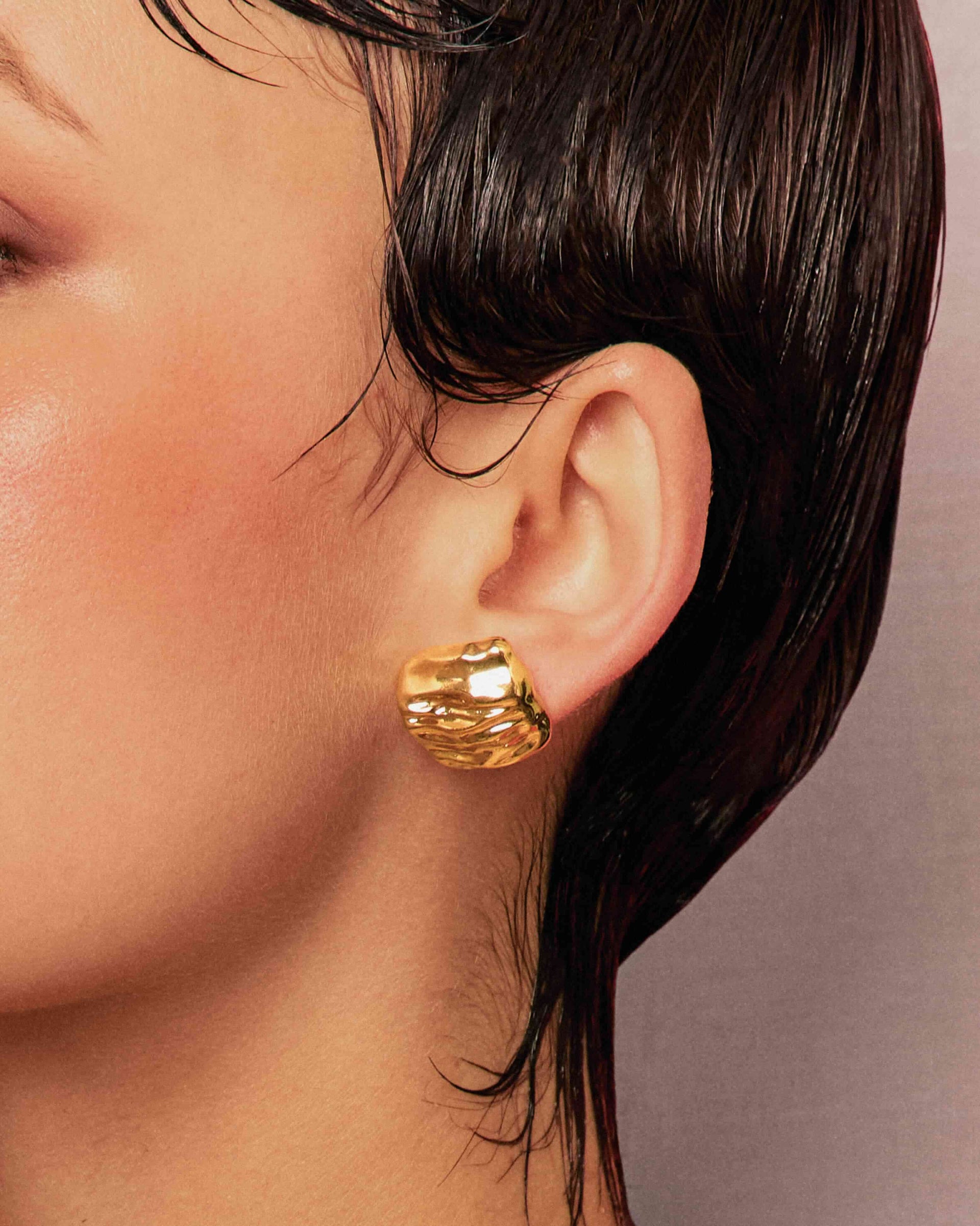Textured Square Stud Earrings