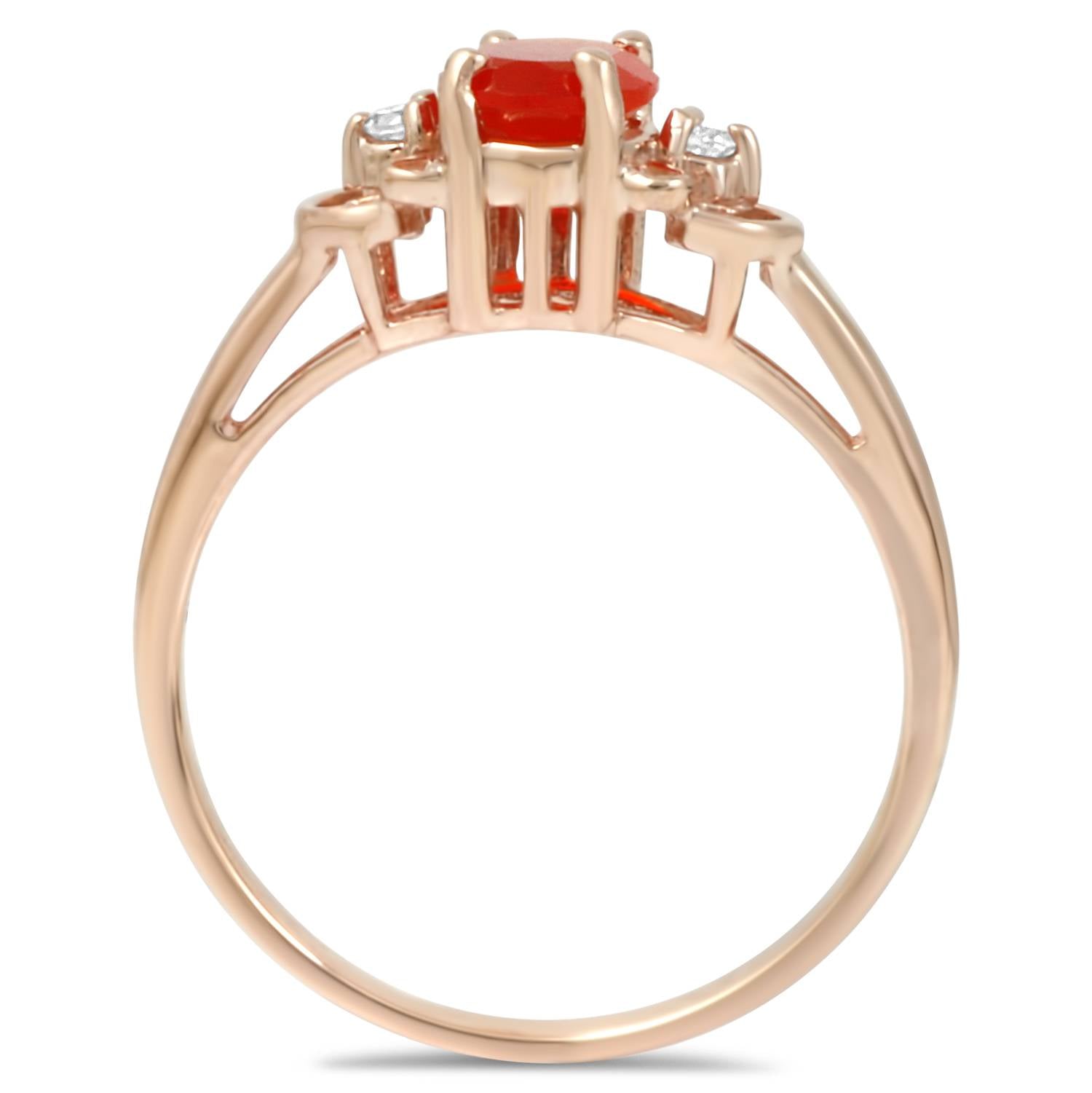 3/4ct Fire Sapphire & Diamond Ring 14K Yellow Gold