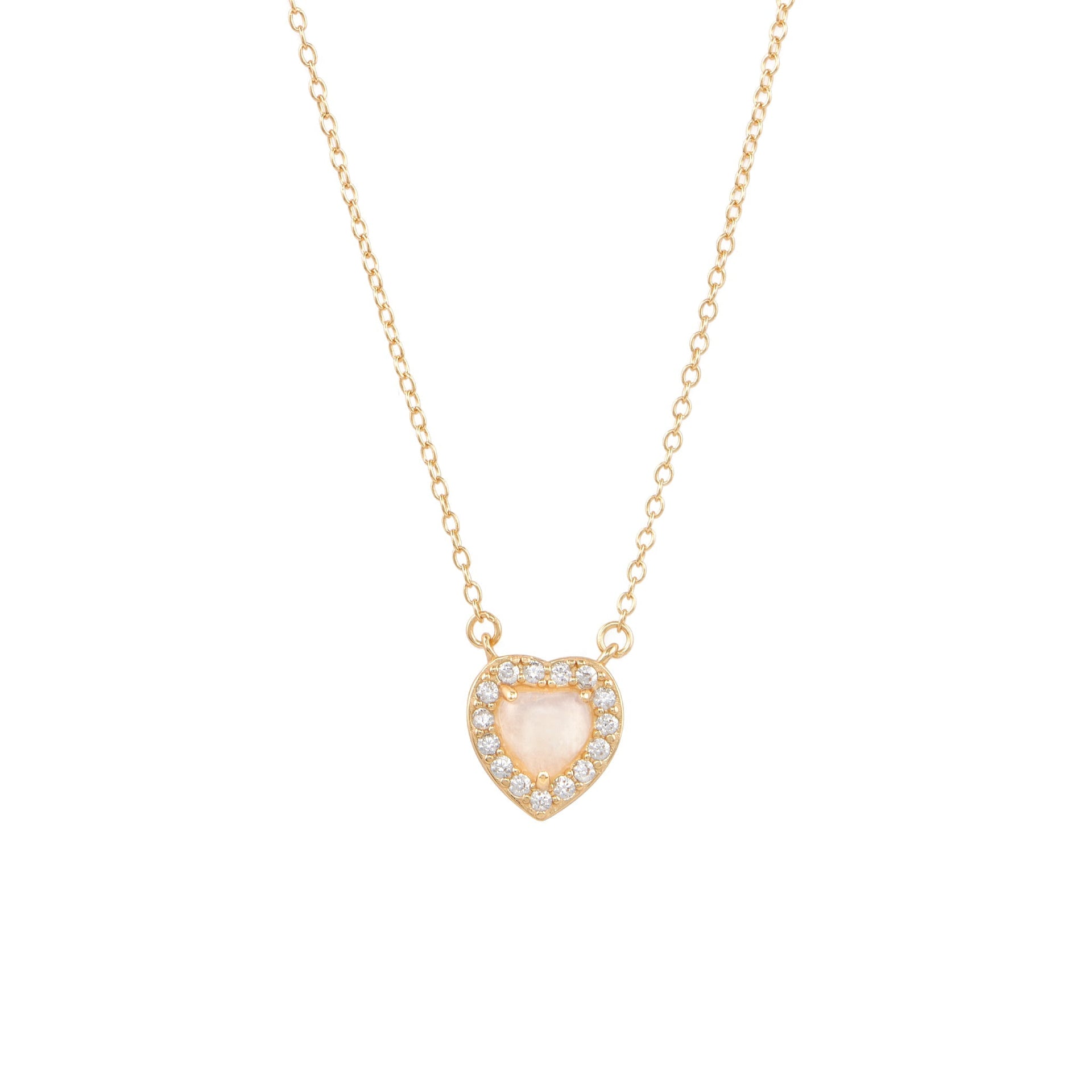 Adornia Heart Halo Necklace 14k gold vermeil