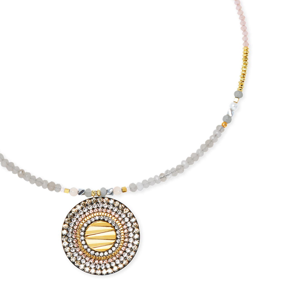 Necklace Amulet Modern Future gold-beige