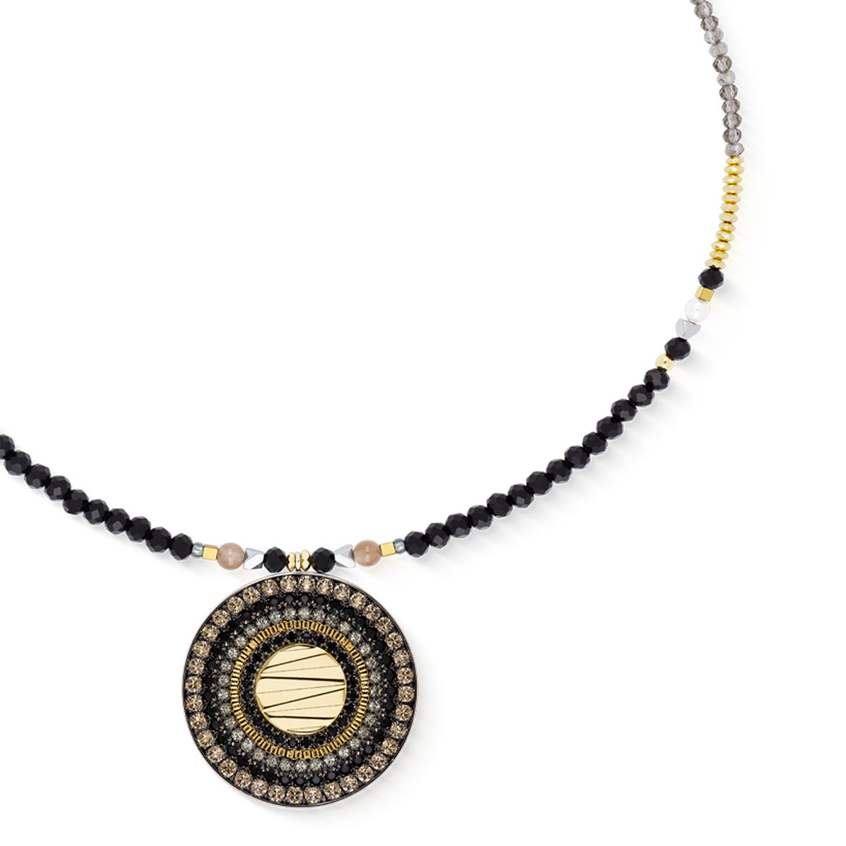 Necklace Amulet Modern Future Gold-Black