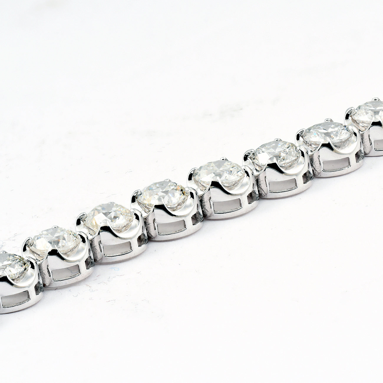 15 Ct Diamond Tennis Bracelet 18k White Gold 7' Double Locking Clasp