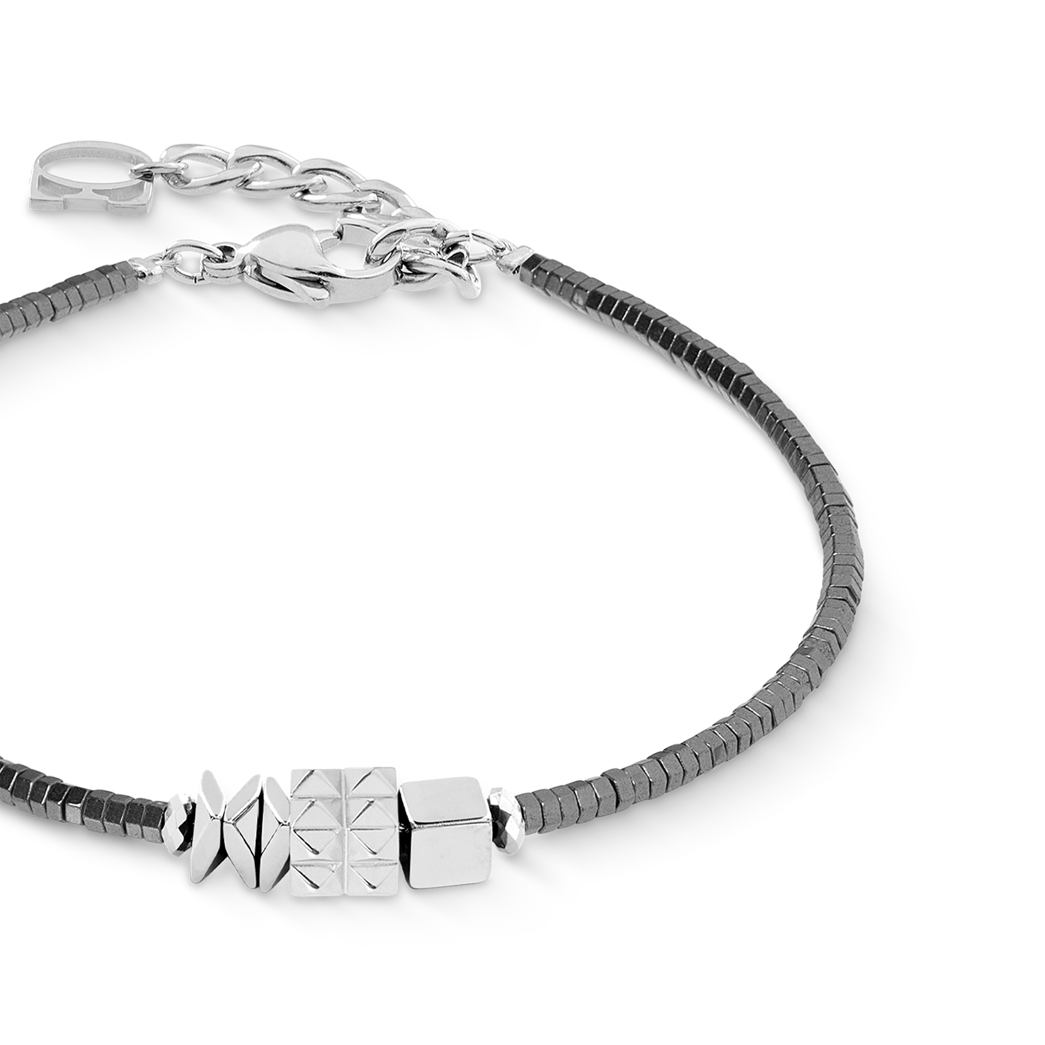 Bracelet Cube Trio Facets silver-grey