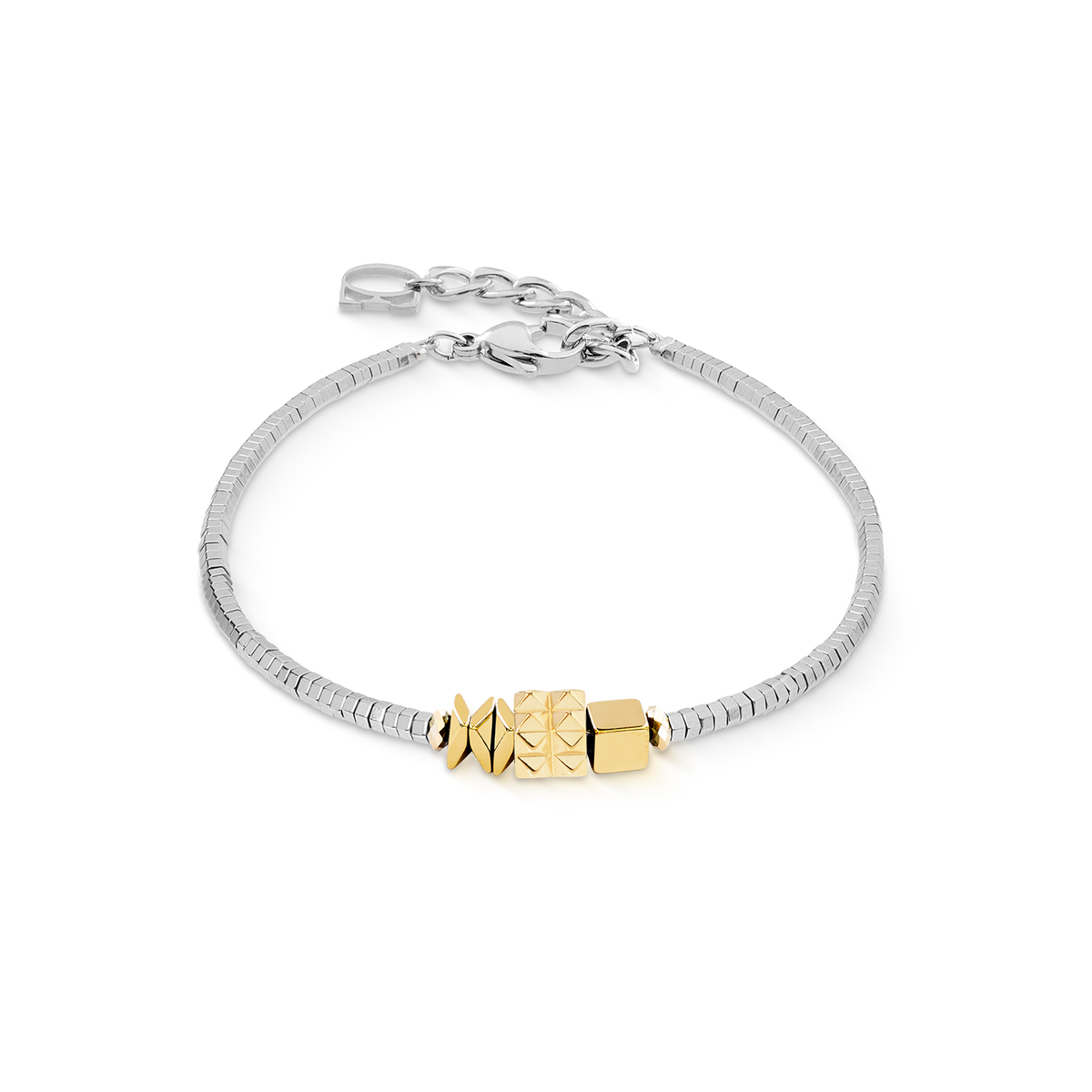 Bracelet Cube Trio Facets gold-silver