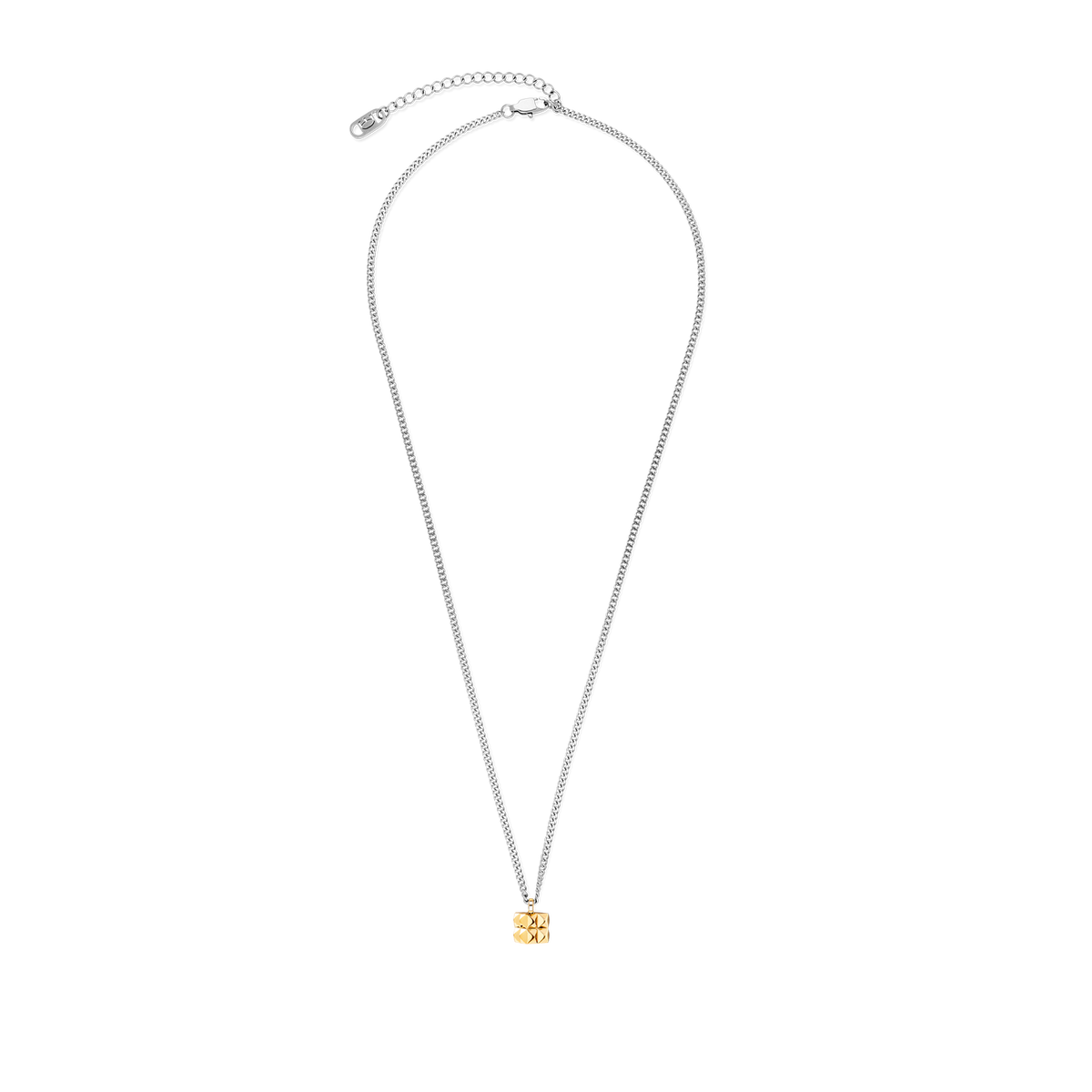 Necklace Chain Spikes Cube Solo gold-silver
