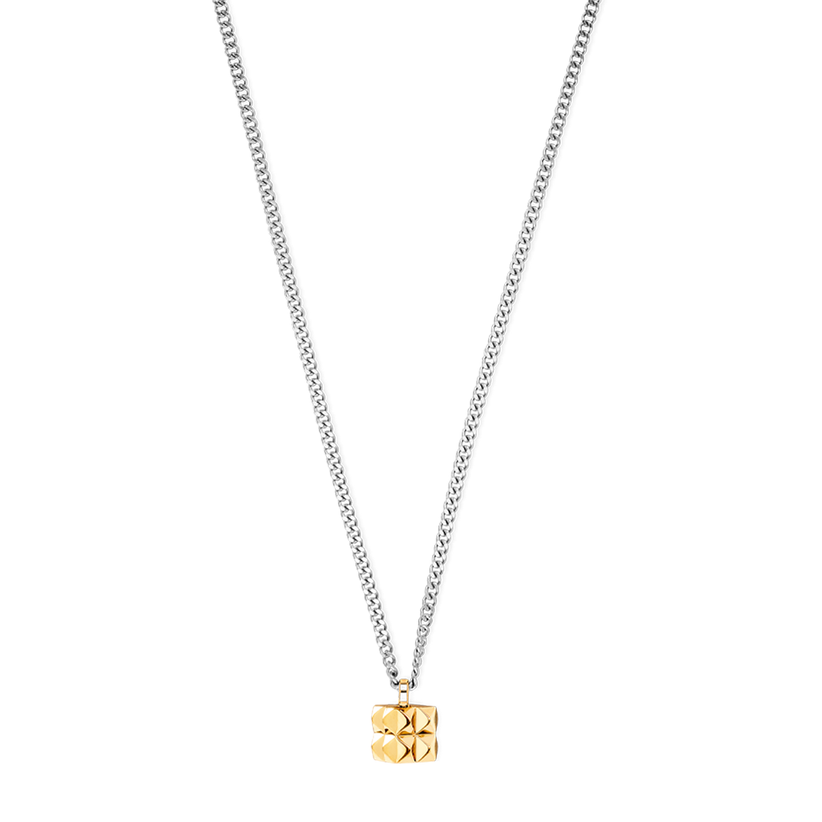 Necklace Chain Spikes Cube Solo gold-silver