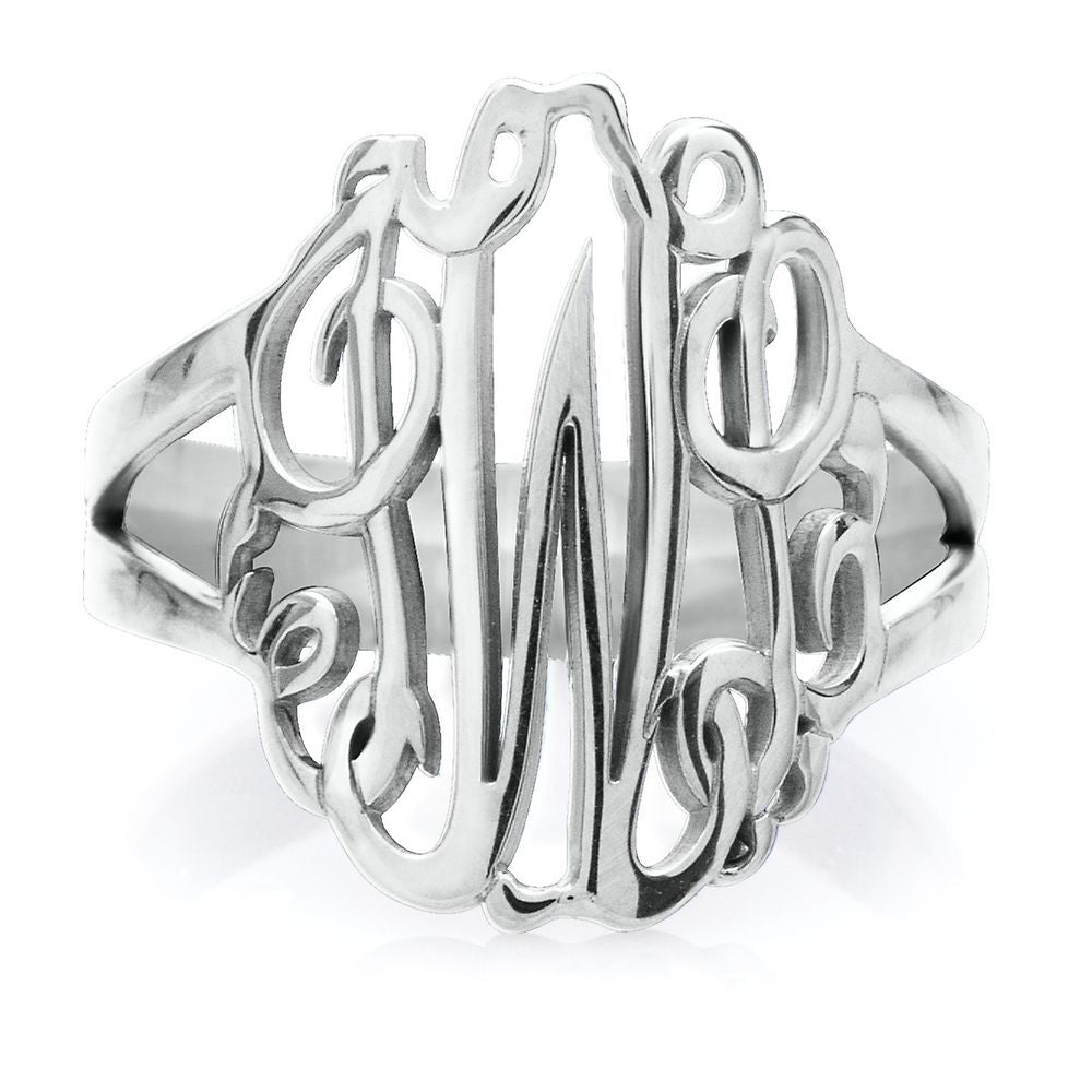 Monogram Ring in Sterling Silver