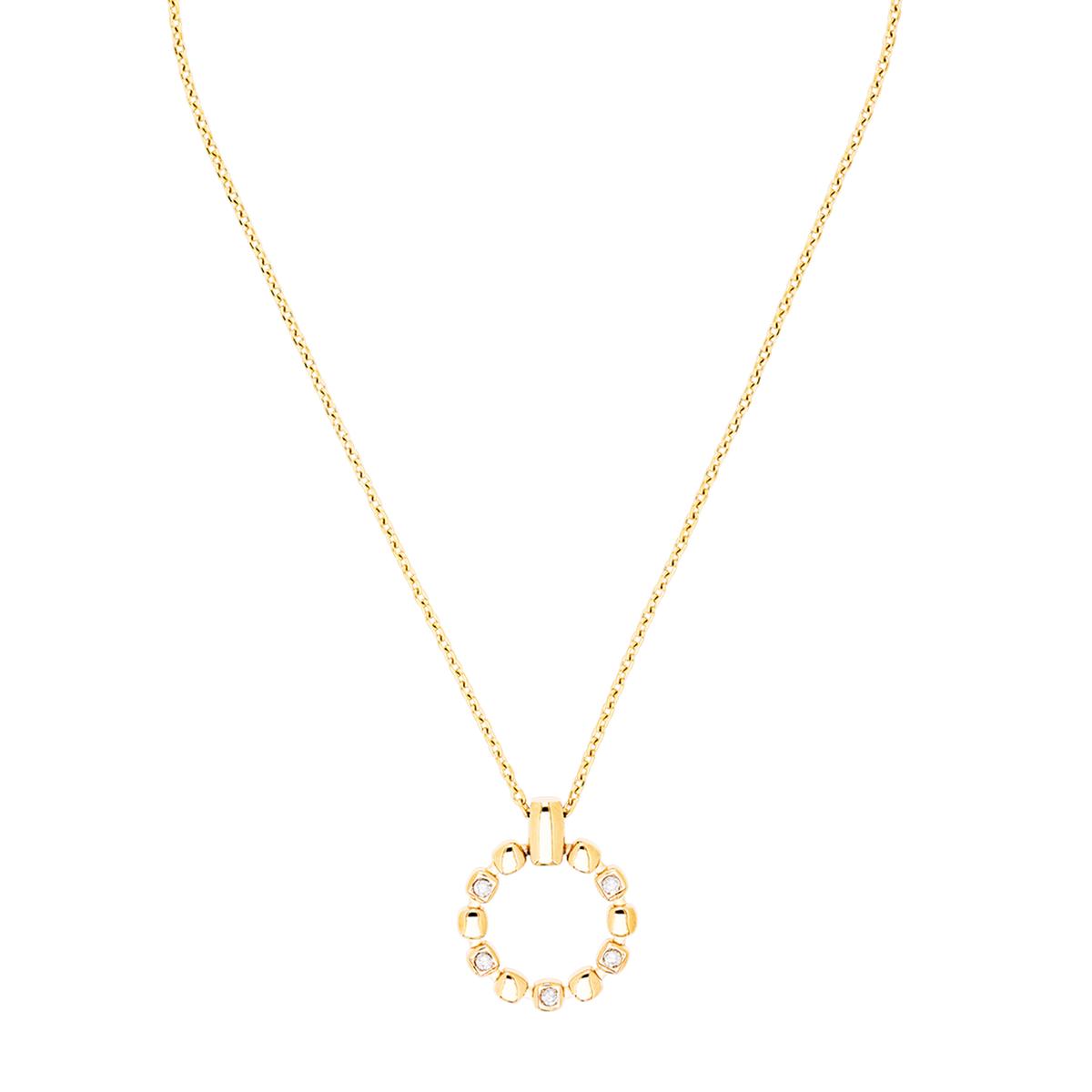 Necklace Soft Cube Circle Glow gold
