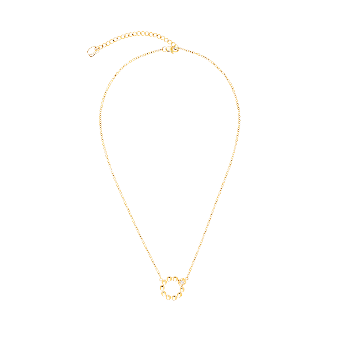 Necklace Small Soft Cube Circle Glow gold