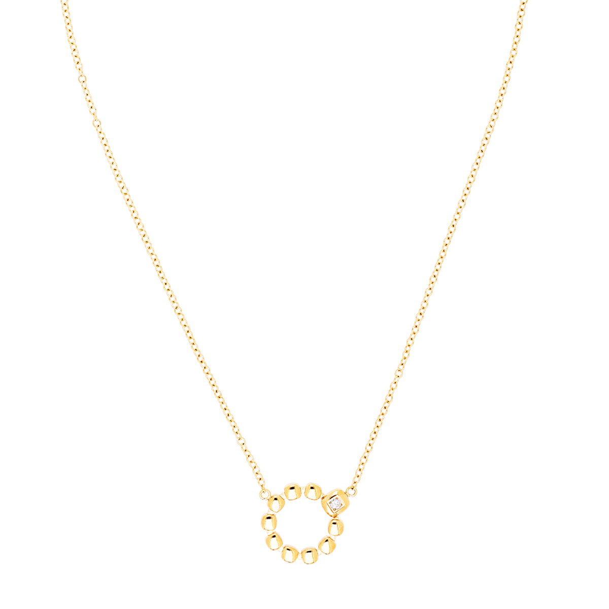 Necklace Small Soft Cube Circle Glow gold
