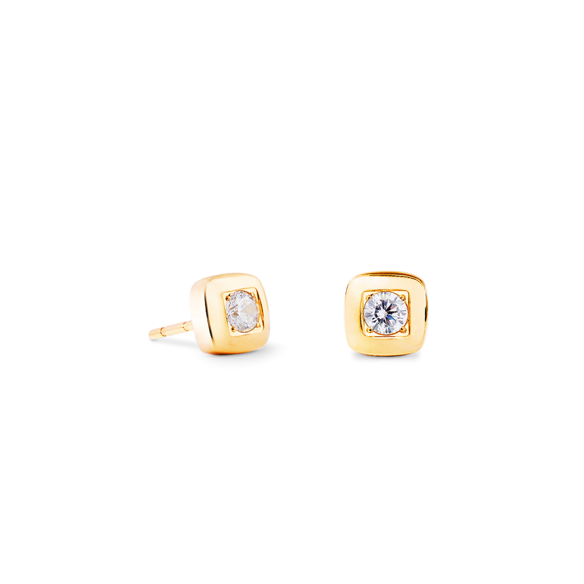 Stud earrings Small Soft Cube Glow gold