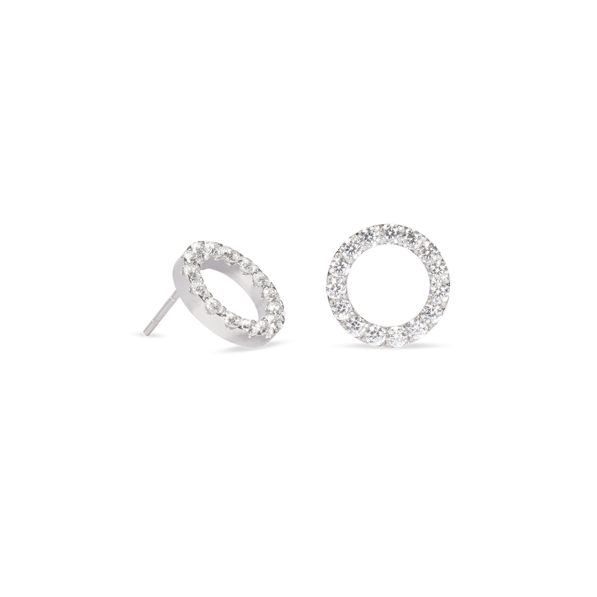 Earrings Sparkling Circle silver-crystal