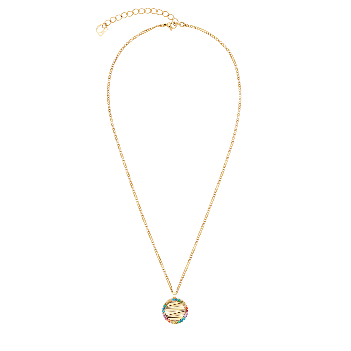 Necklace Amulet Mini Waves gold-rainbow