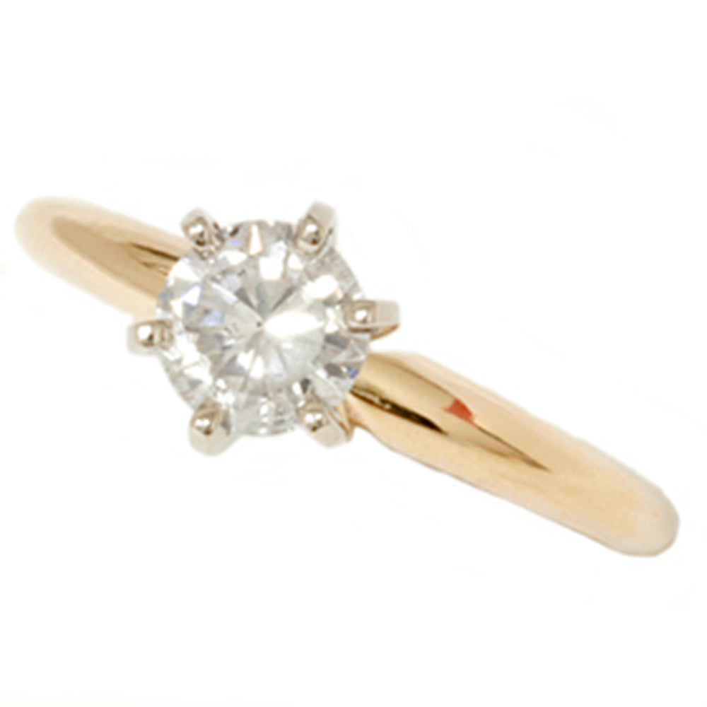 14k Yellow Gold 3/4ct Round Solitaire Diamond Engagement Ring