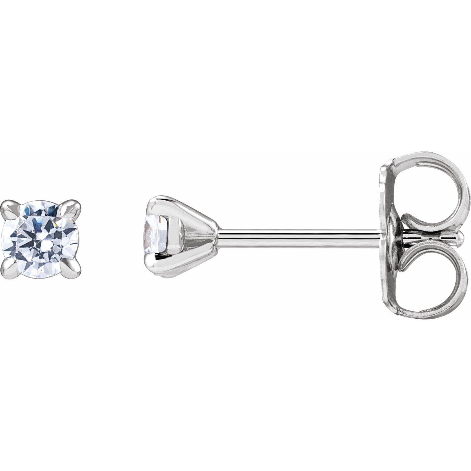 14K Gold 1/5ct Lab-grown Diamond Cocktail Stud Earrings Clarity SI Color G-H