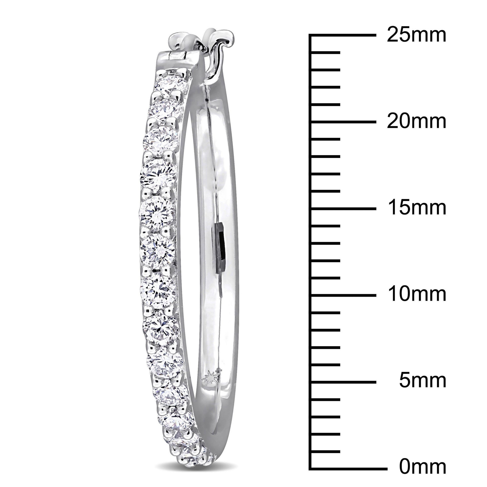 Created Forever 1ct TW Lab-Grown Diamond Hoop Earrings in Sterling Silver