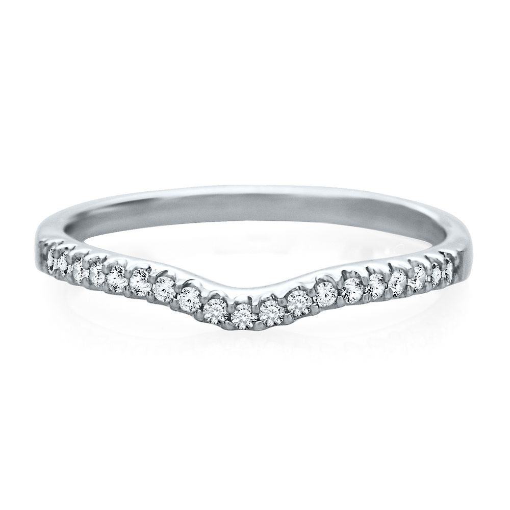1/8 ct. tw. Diamond Contour Band in 14K White Gold