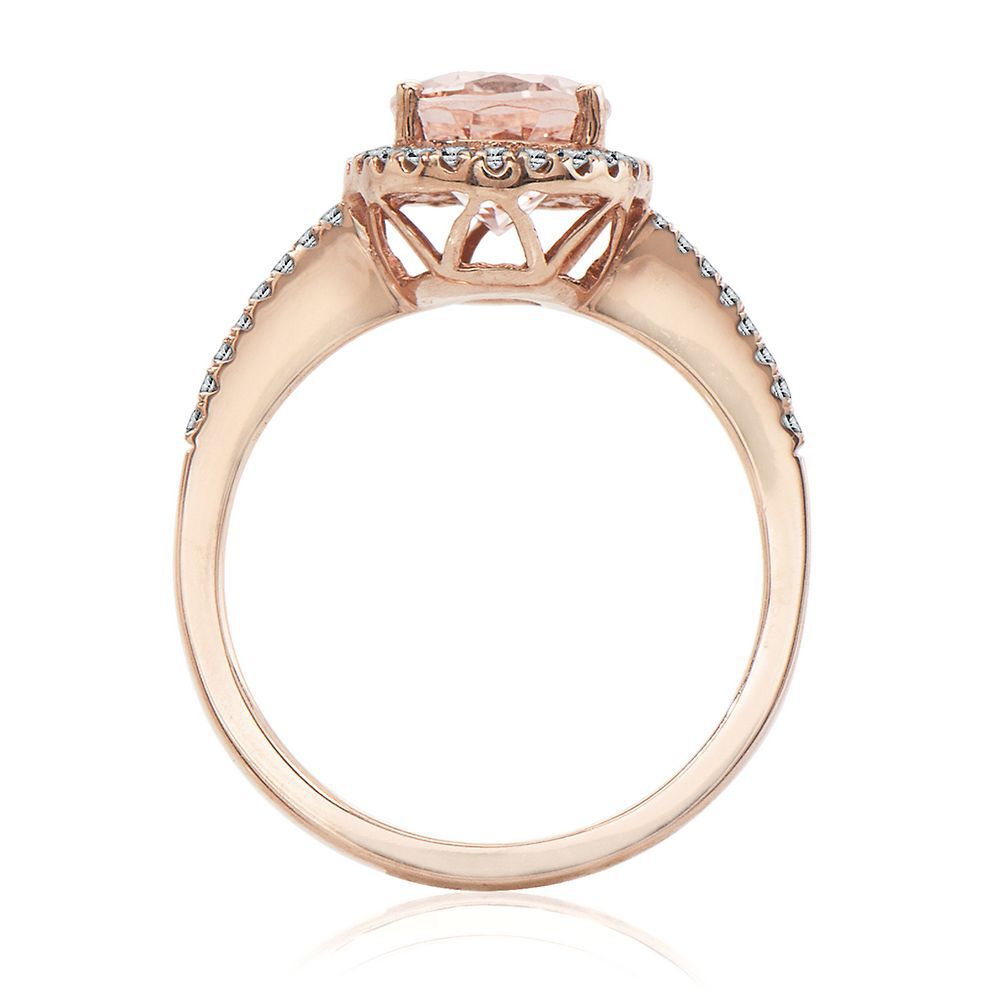 Morganite & 1/4 ct. tw. Diamond Ring in 10K Rose Gold