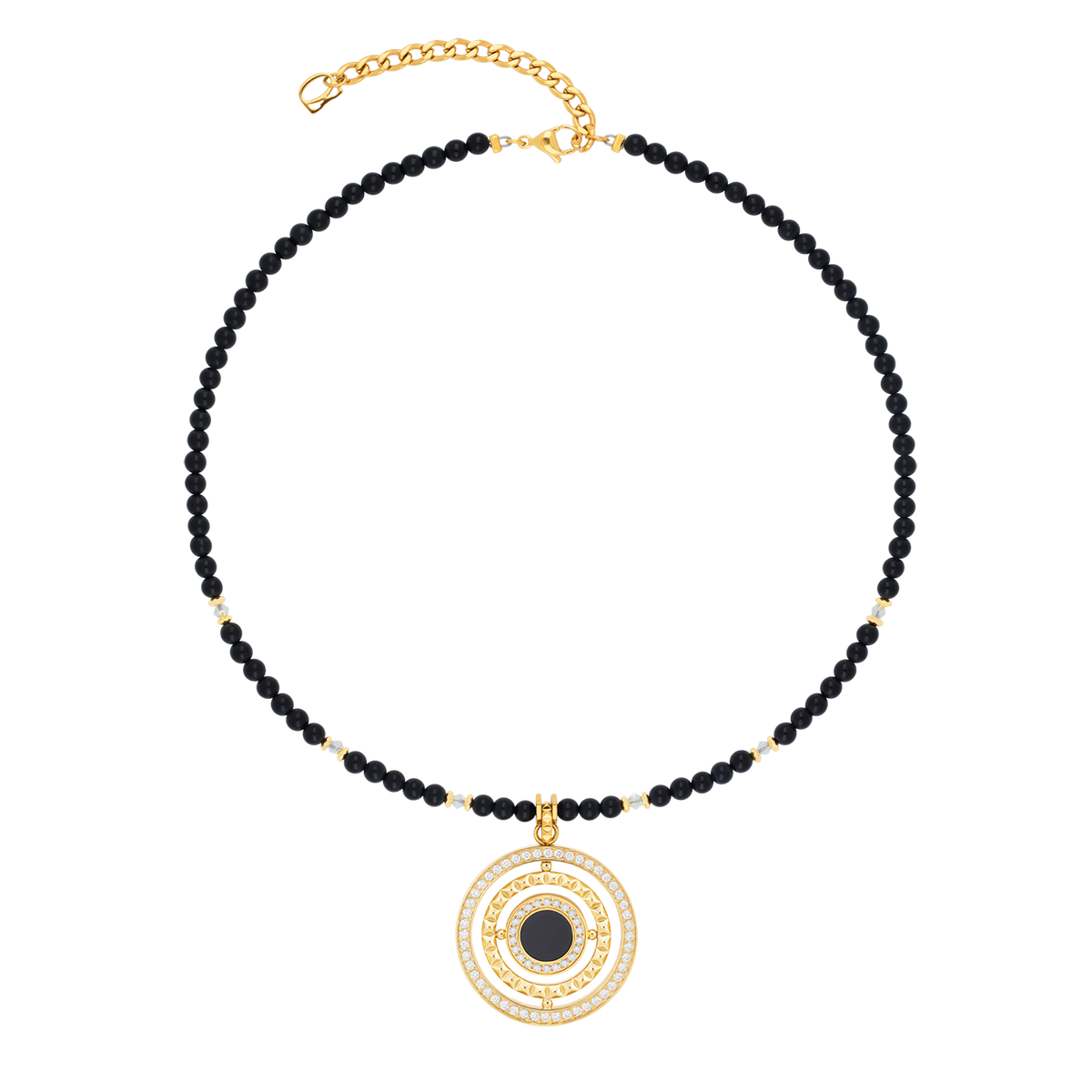 Necklace Amulet Modern Icon Noir Gold