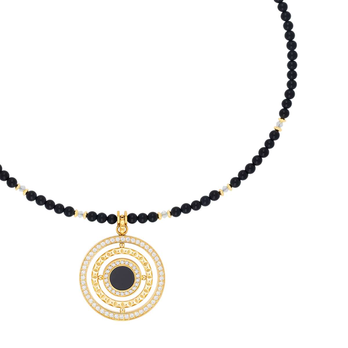 Necklace Amulet Modern Icon Noir Gold