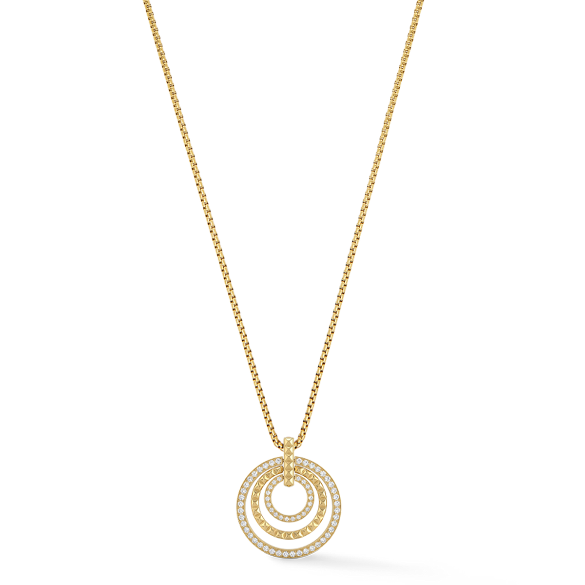 Necklace Circle Trio Crystal Gold