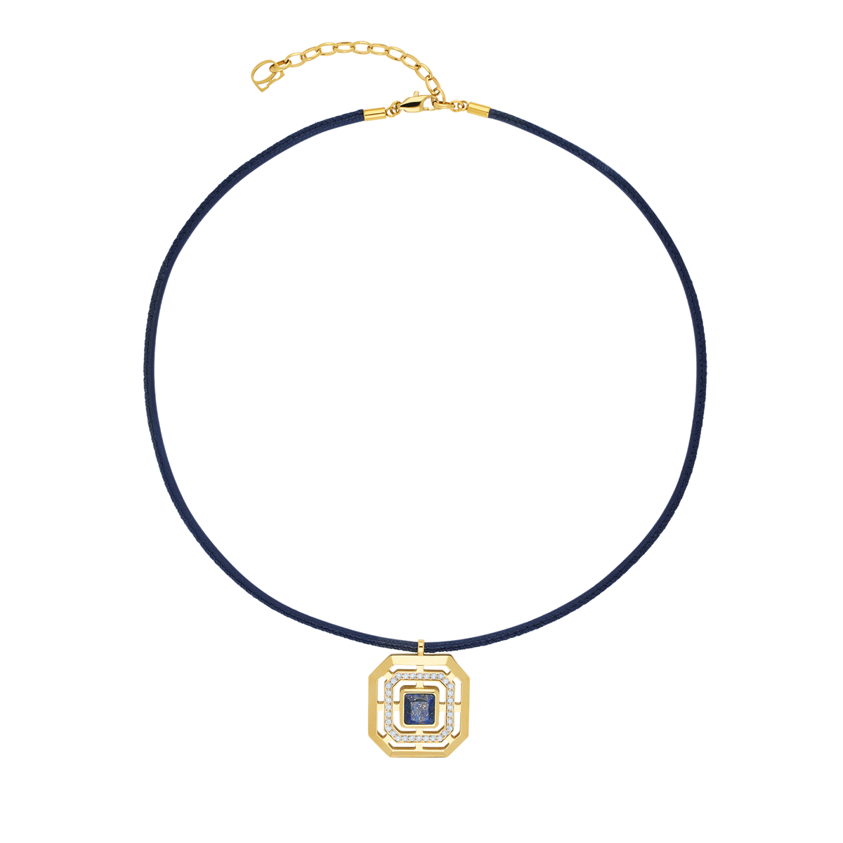 Necklace Amulet Icon Frame Soft Lapis Gold