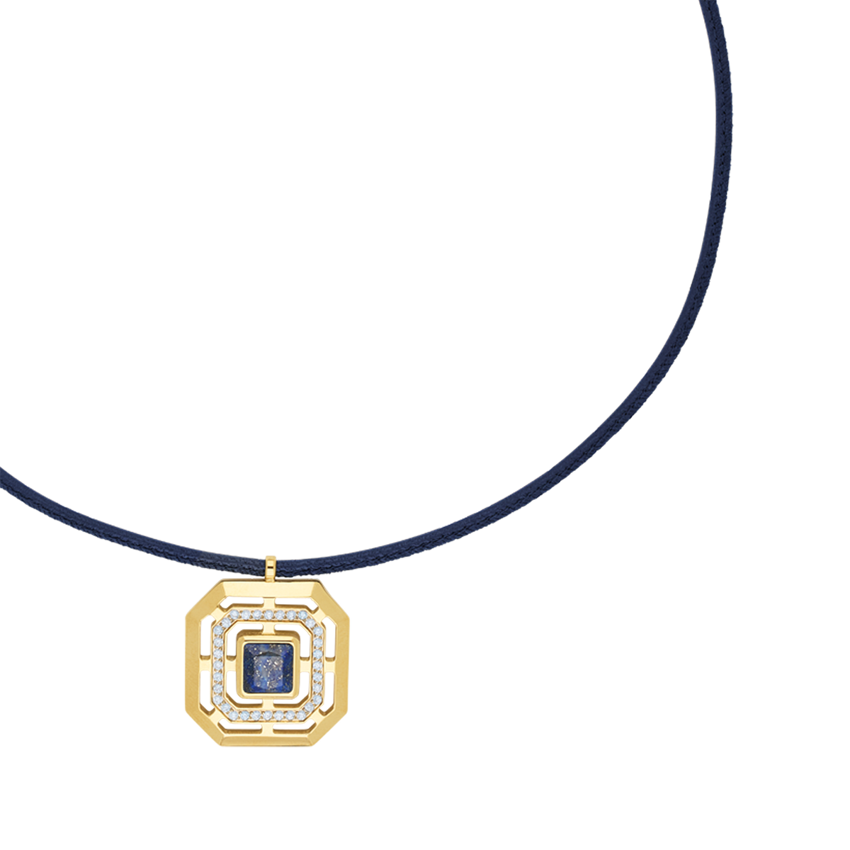 Necklace Amulet Icon Frame Soft Lapis Gold