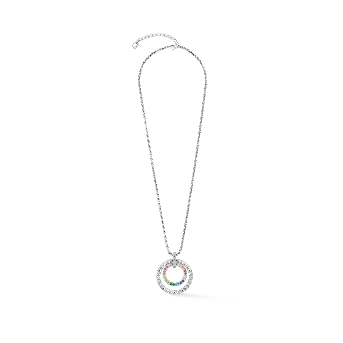 Necklace Circle Duo Crystal Gold