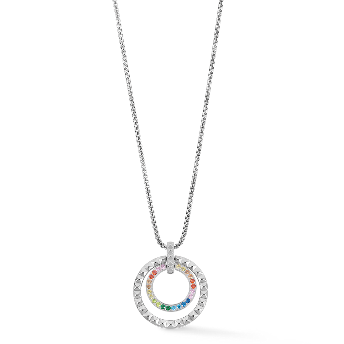 Necklace Circle Duo Crystal Gold