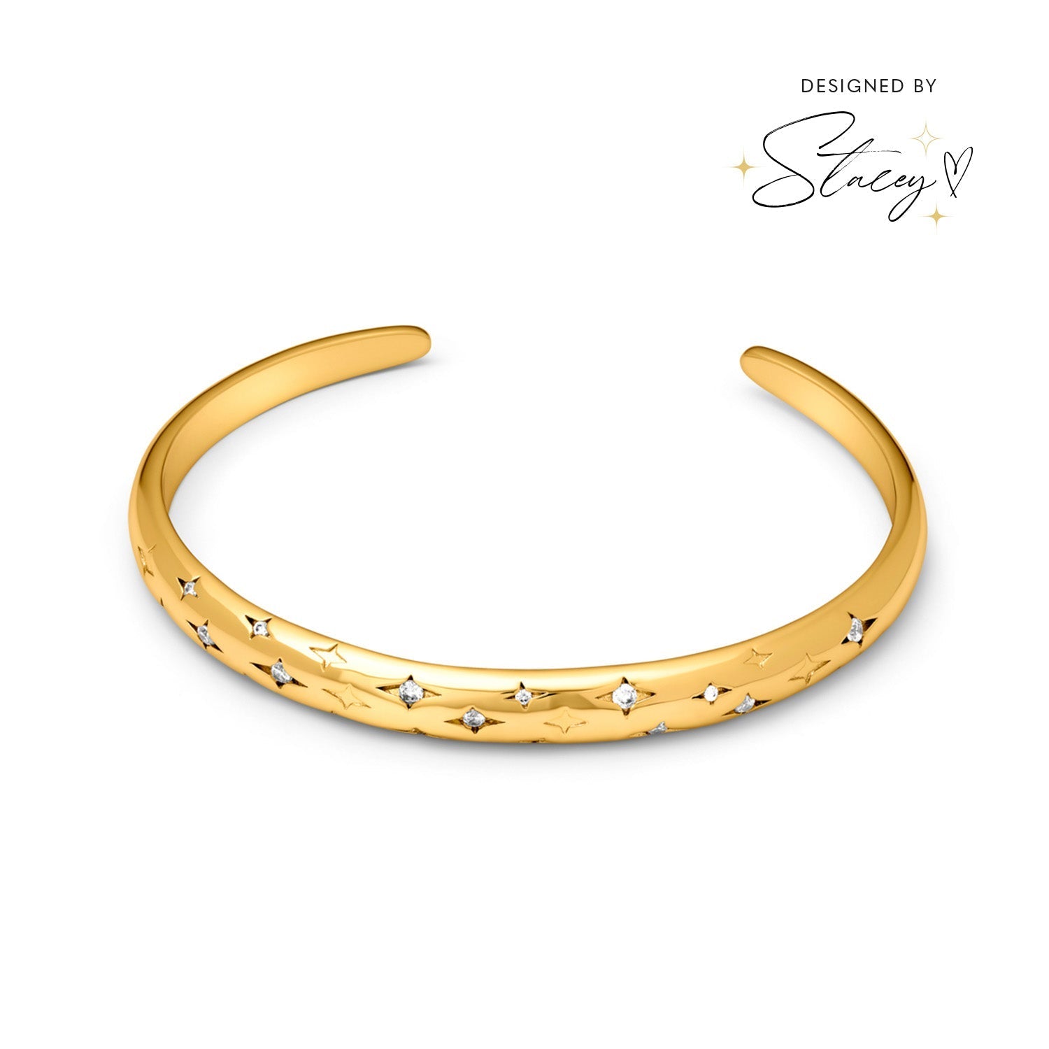 Moon and Back Bangle (Gold)