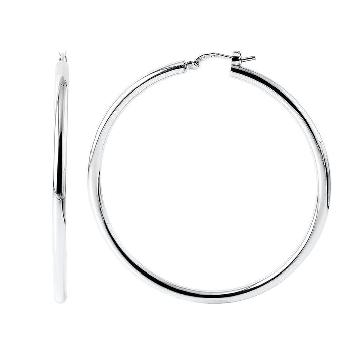 Polished Hoop Earrings in Sterling Silver