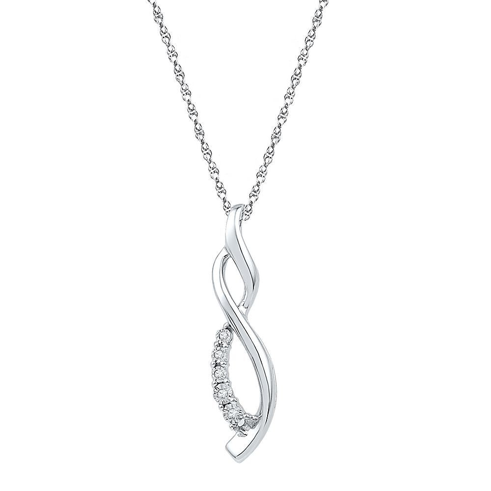 Diamond Infinity Pendant in Sterling Silver