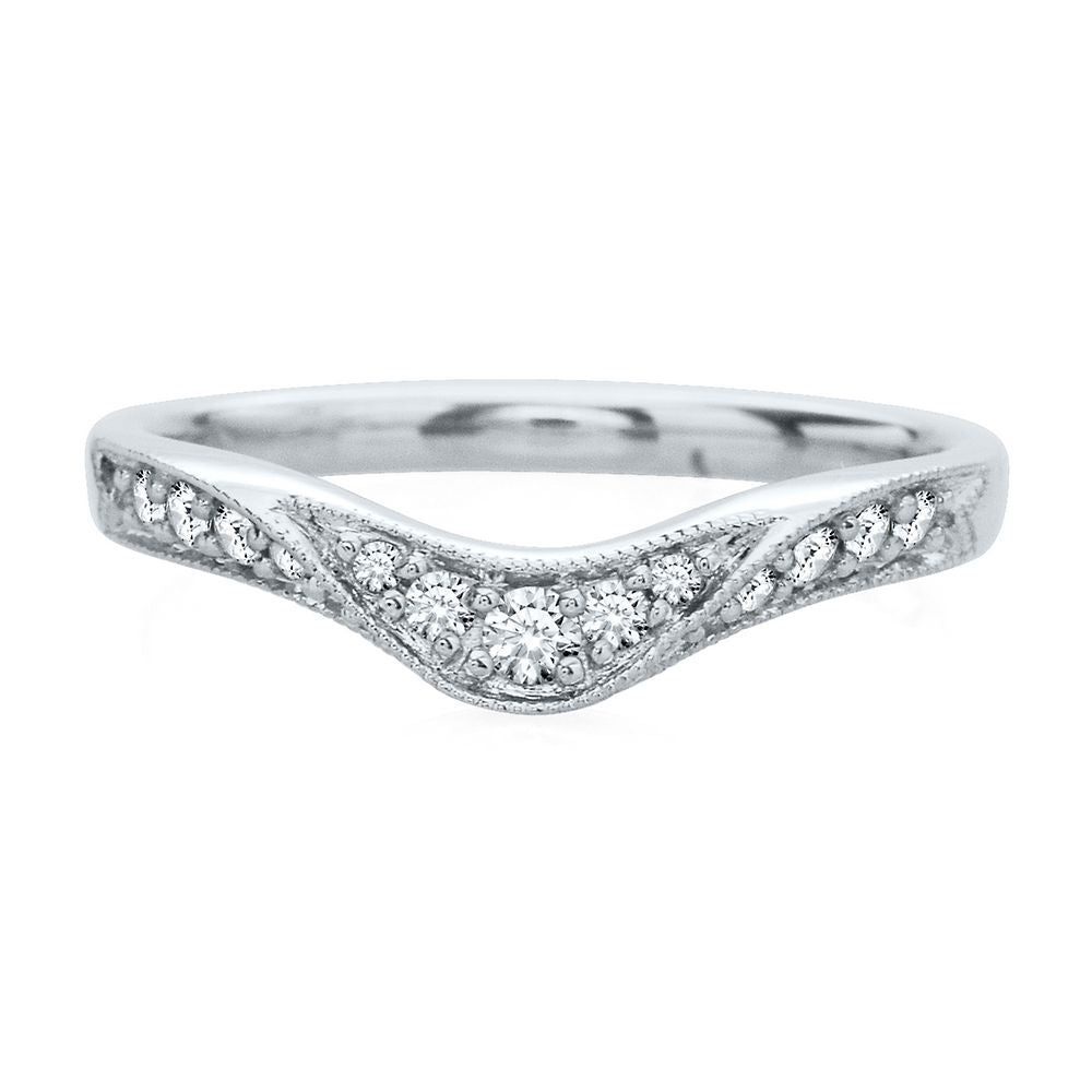 1/7 ct. tw. Diamond Contour Band in 14K White Gold