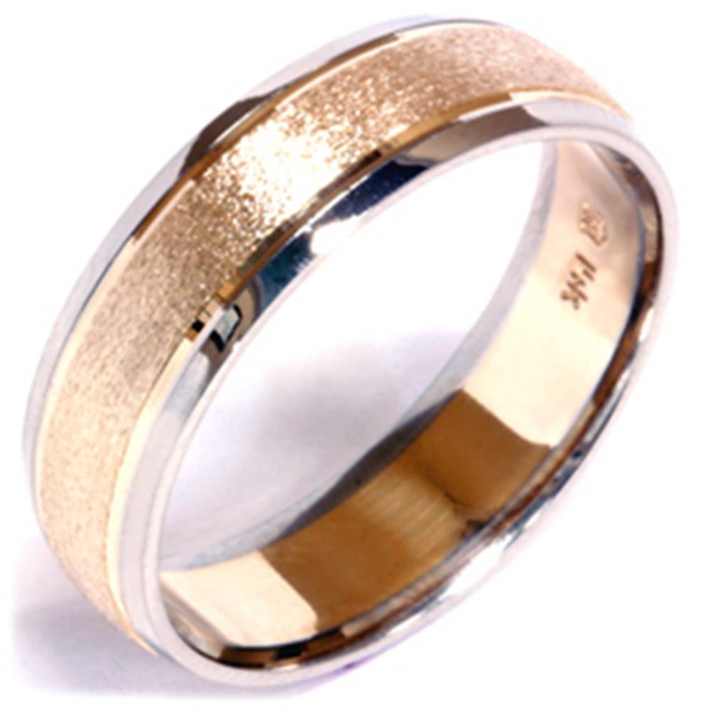 Stone Finish Wedding Band 14K Gold