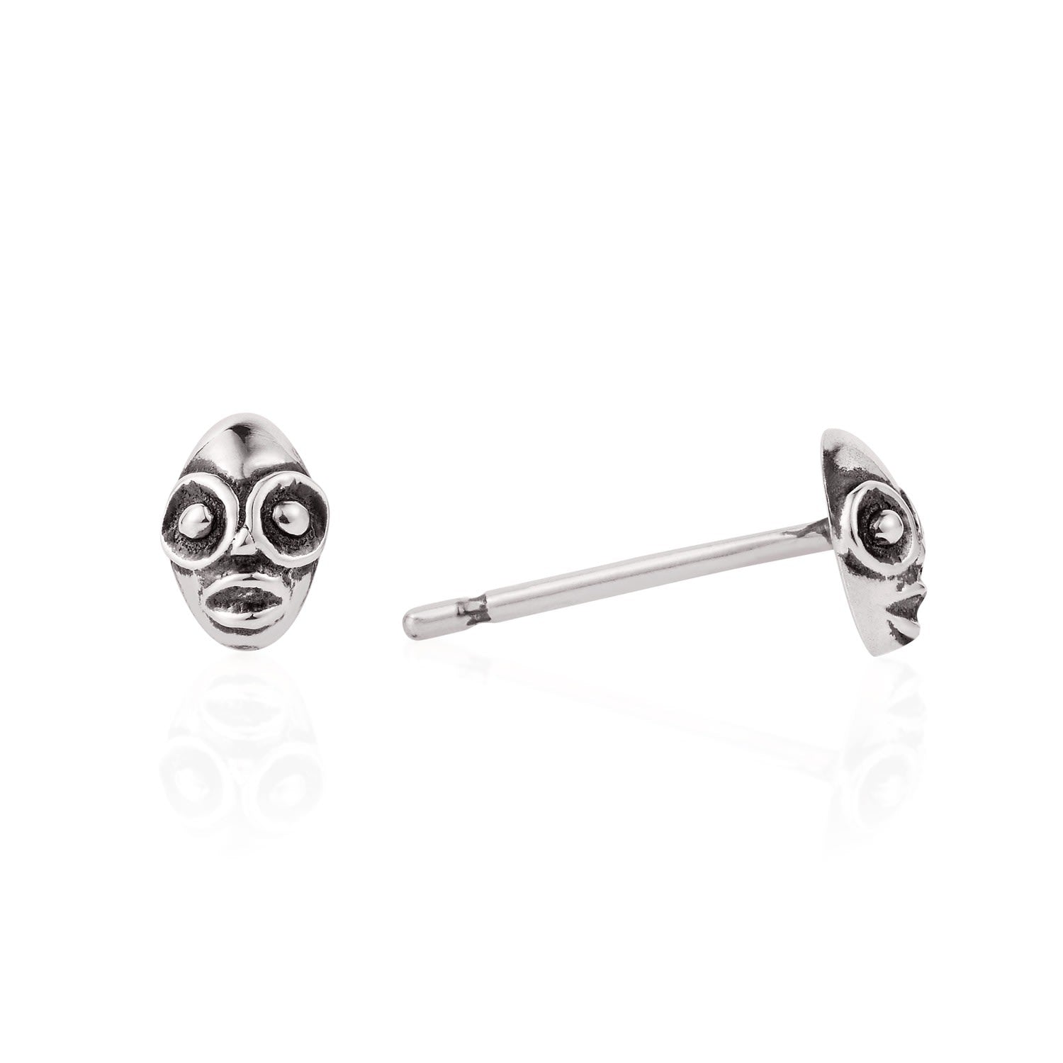 Tiny Voodoo Ghede Earrings Silver